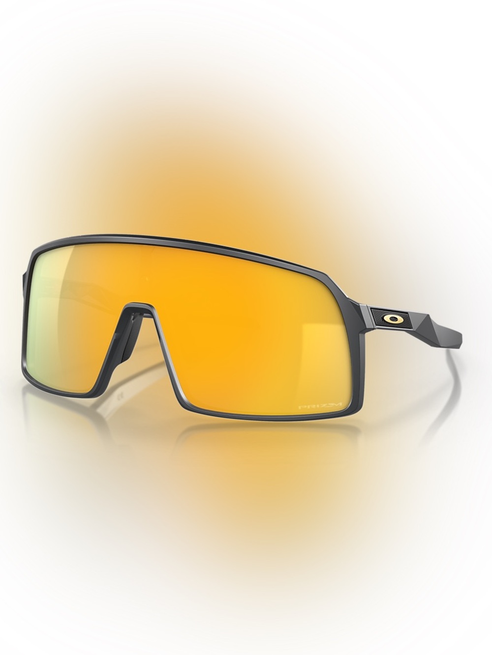 Oakley Shield Sunglasses - Matte Black Frame with Orange Mirror Lenses
